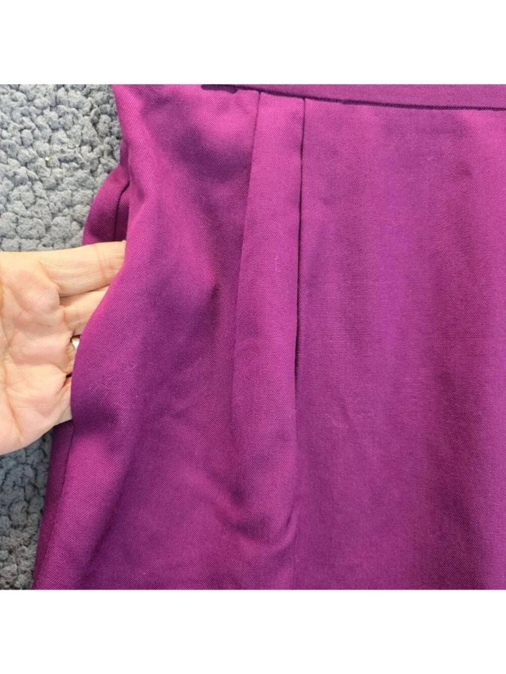 Vintage David Brooks Pencil Wool Skirt 10P Purple Vibrant Quiet Luxury